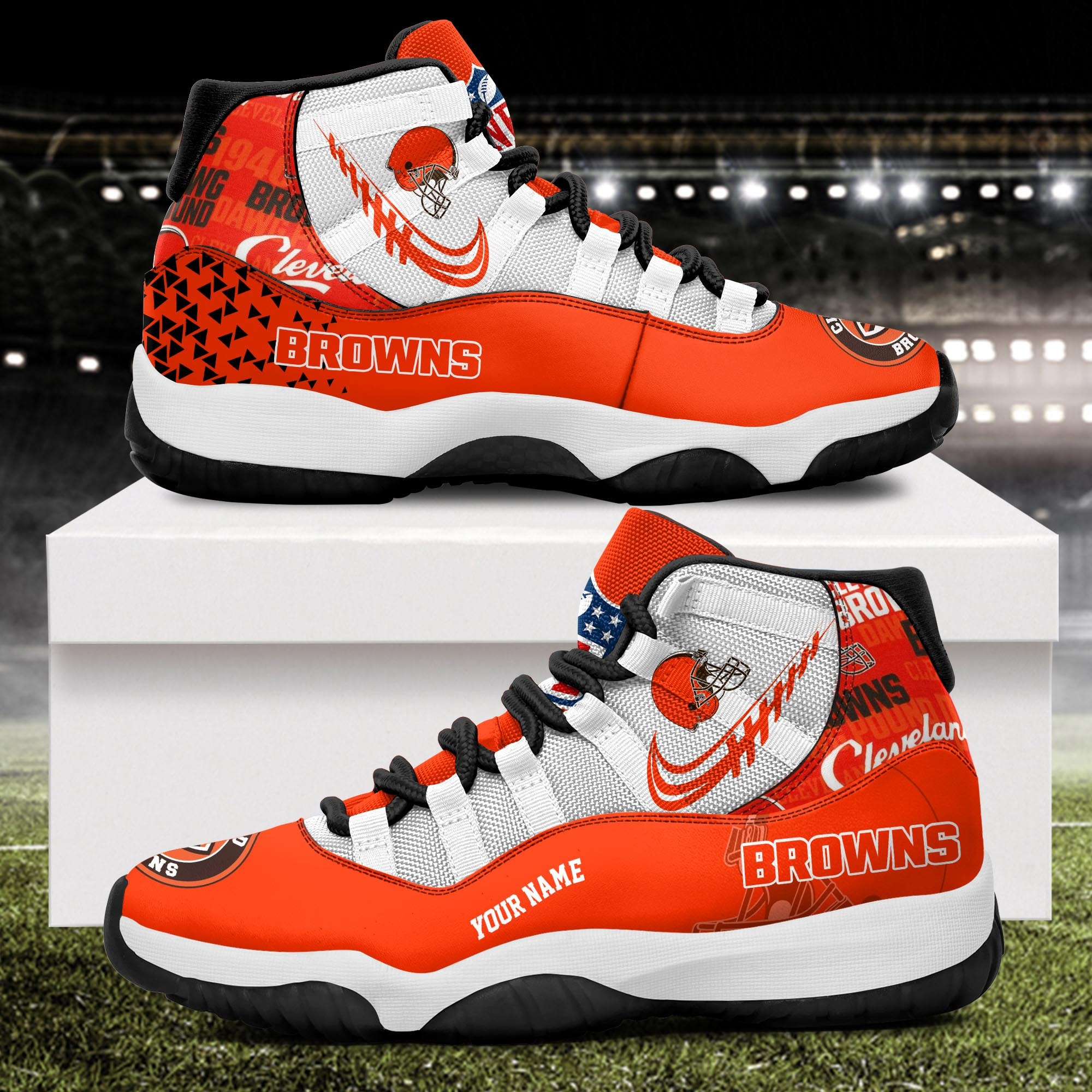 Cleveland Browns Air Jordan 11 Shoes JD04