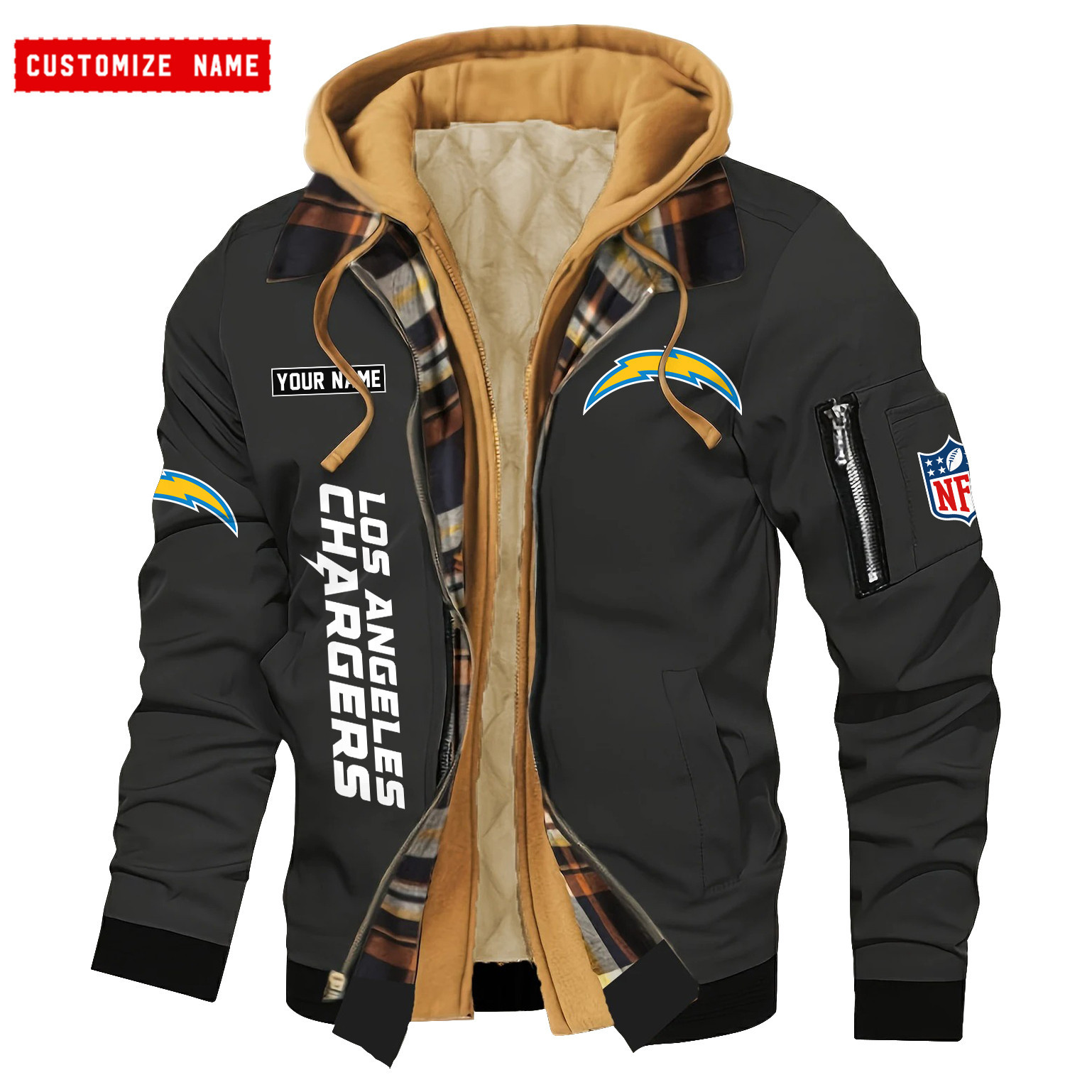 Los Angeles Chargers Jacket Casual Fake Two Piece Design SPTJCFTPD050