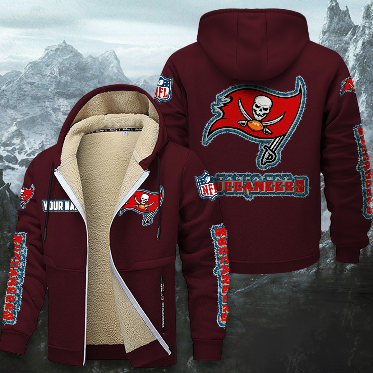 Tampa Bay Buccaneers Sherpa-Lined Zip Hoodie WINHZVC12030