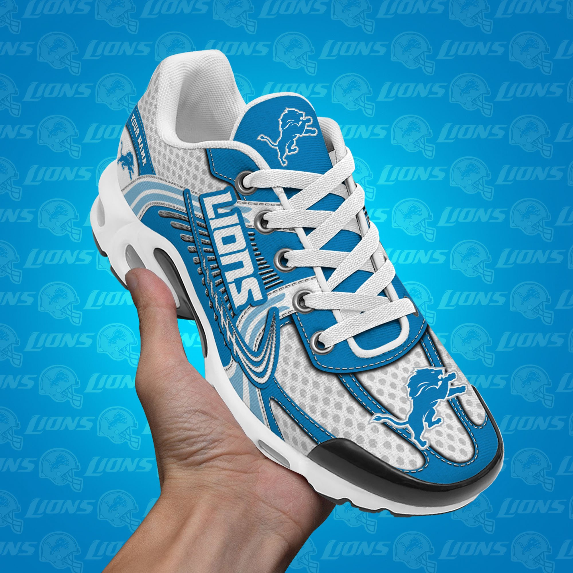 SPTBGT43CV-Detroit Lions Personalized Plus T-N Youth Sneakers