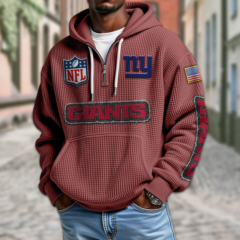 New York Giants DMKT0024 Waffle Half Zip Hoodie