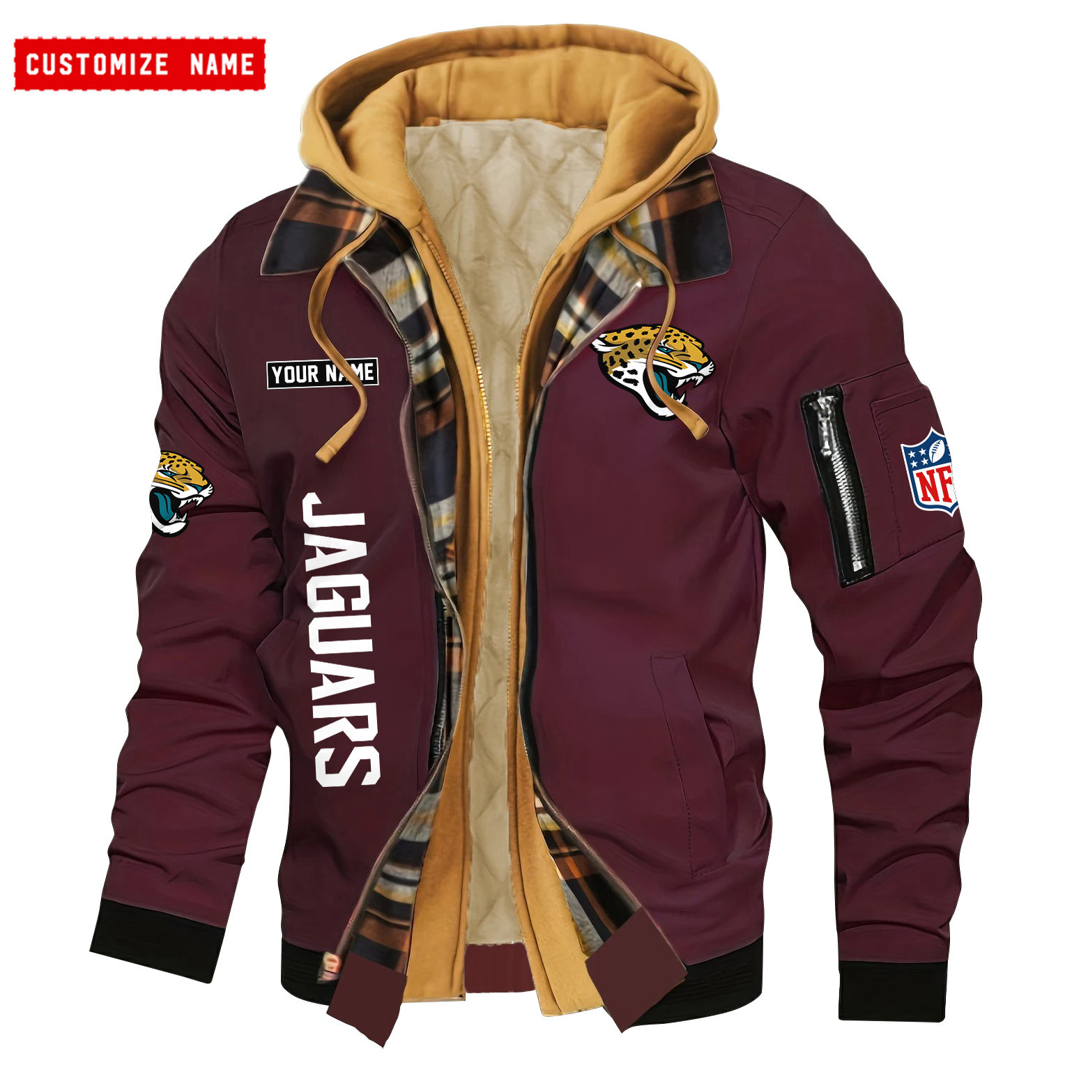 Jacksonville Jaguars Jacket Casual Fake Two Piece Design SPTJCFTPD047