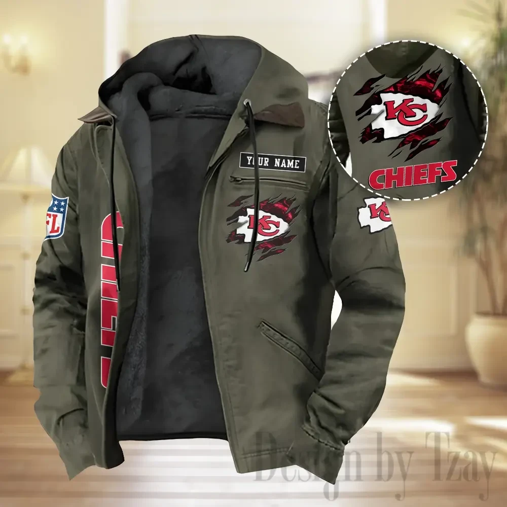 Kansas City Chiefs Men Classic Badge Winter Jacket SPTPJH209