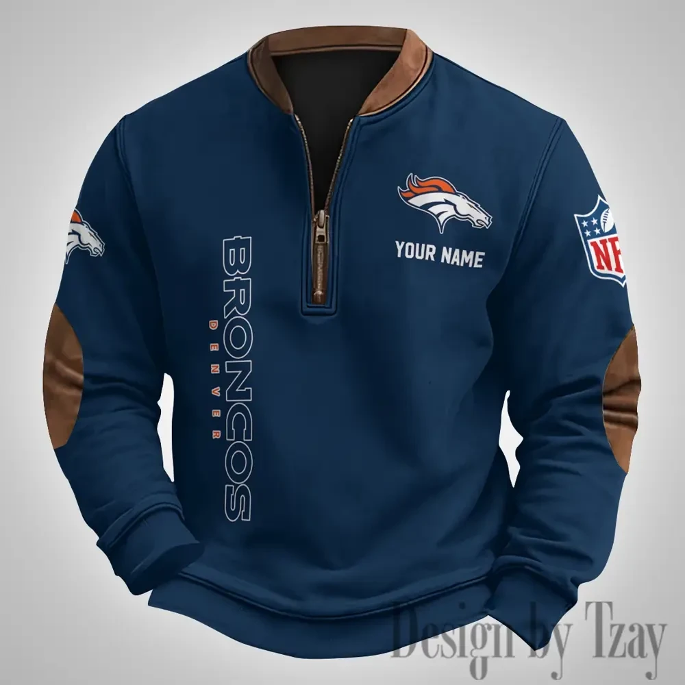 Denver Broncos Men's Vintage Zipper Stand Collar Sweatshirt S9MPZNS247