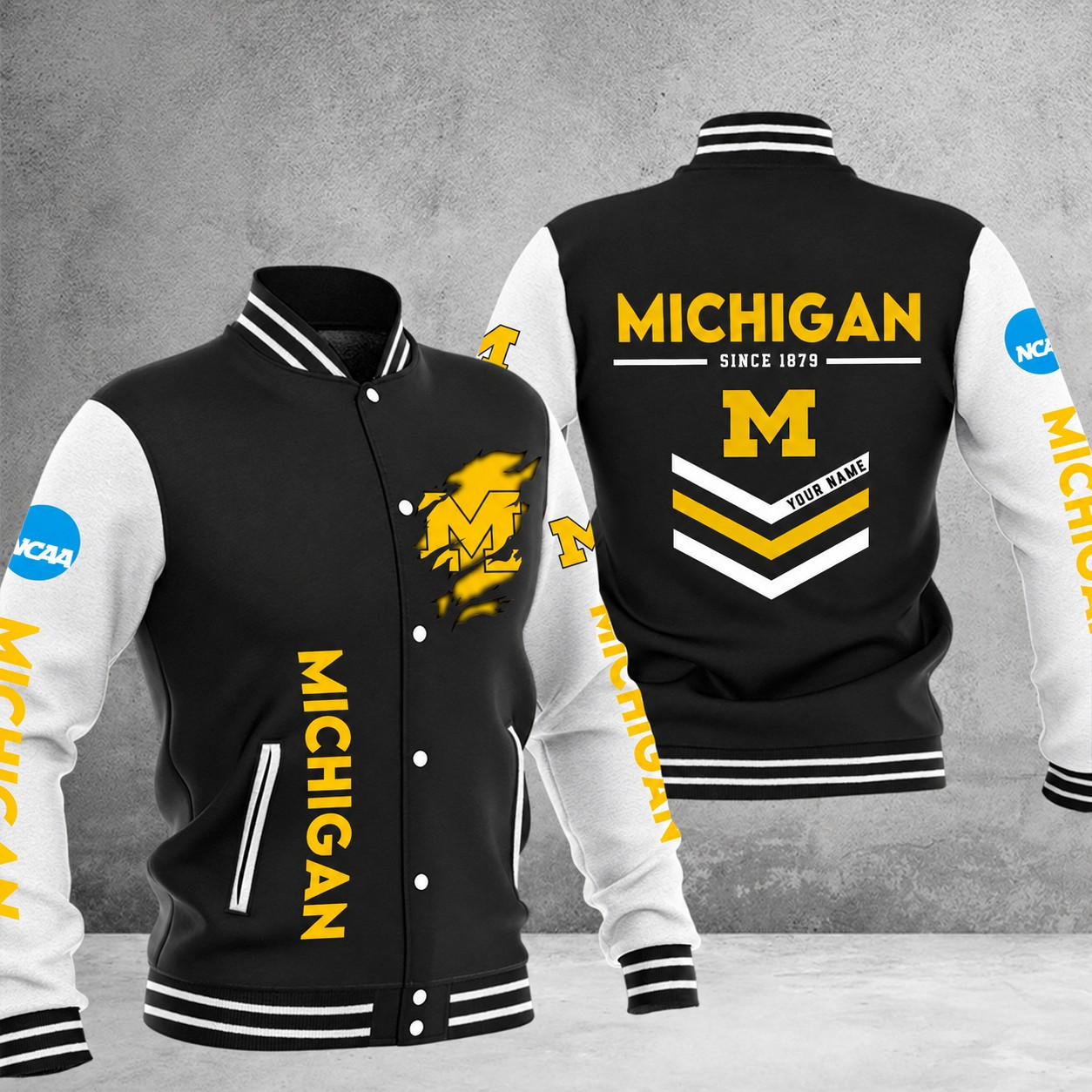 Michigan Personalized Baseball Jacket MC3433G