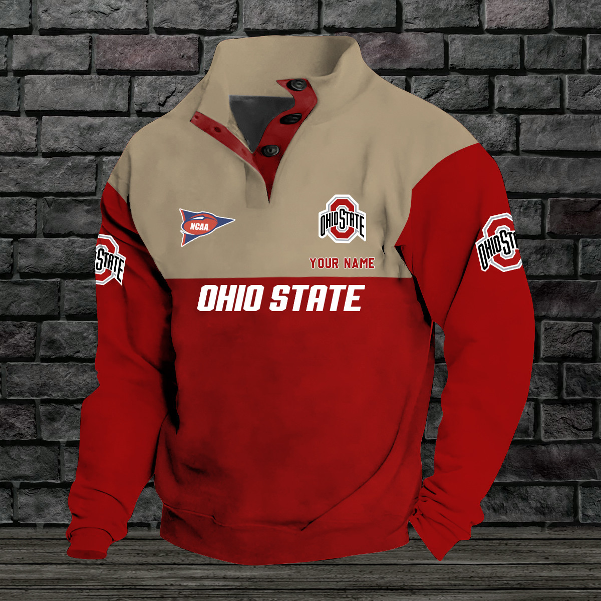 Ohio State Buckeyes Double Breasted Stand Collar Hoodies OHIO88HY