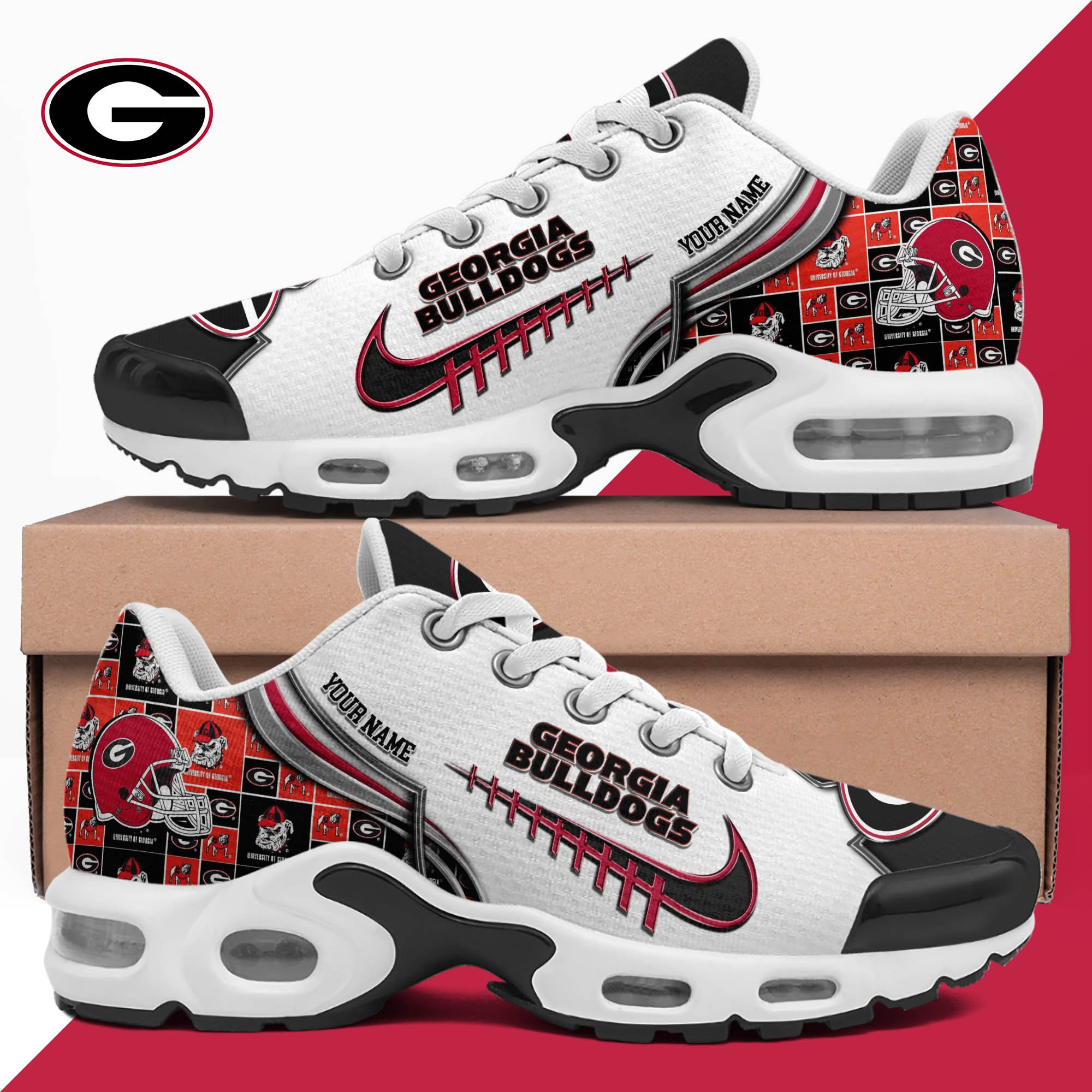 NCAA Georgia bulldogs Personalized Plus T-N Youth Sneakers TJU67S