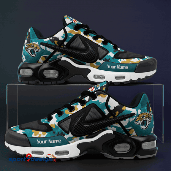 Jacksonville Jaguars Custom Camo Print Athletic T-N Sneakers SPTTNSHOES081