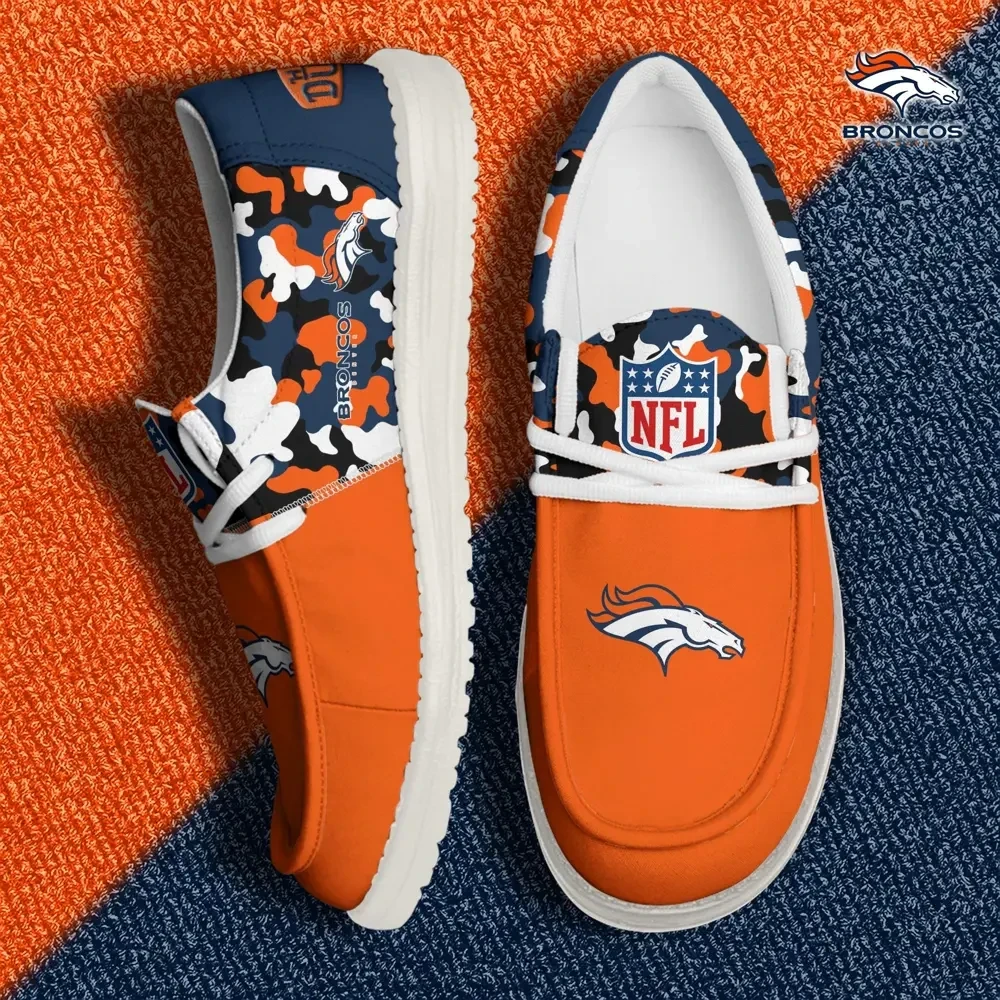 Denver Broncos Canvas Loafer Shoes