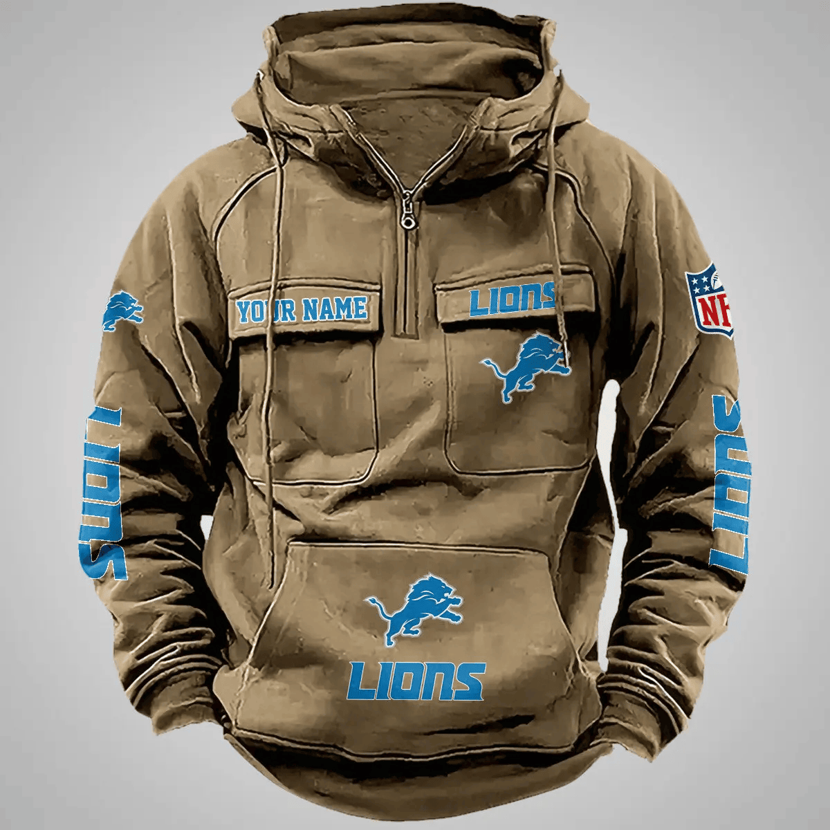 Detroit Lions Vintage Men Hoodie AZVMHD103