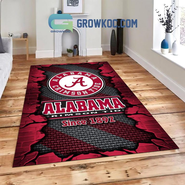 Alabama Crimson Tide Rug 3D Area Rug Full Printing Living Room Bed Room Home Decor Carpet Homebeautyus RU978j