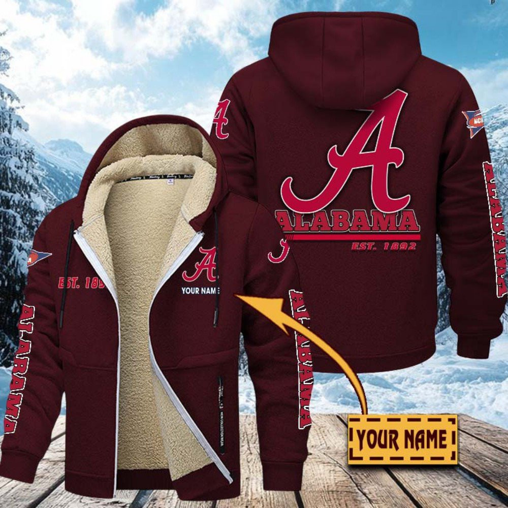 Alabama Crimson Tide Hoodies Zip Velvet Coat ANZT55A
