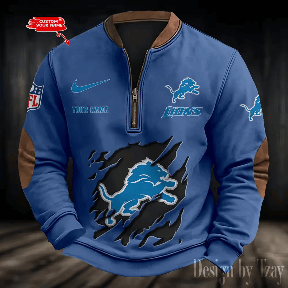 S9MPZNS011-Detroit Lions Print Vintage Sweatshirt