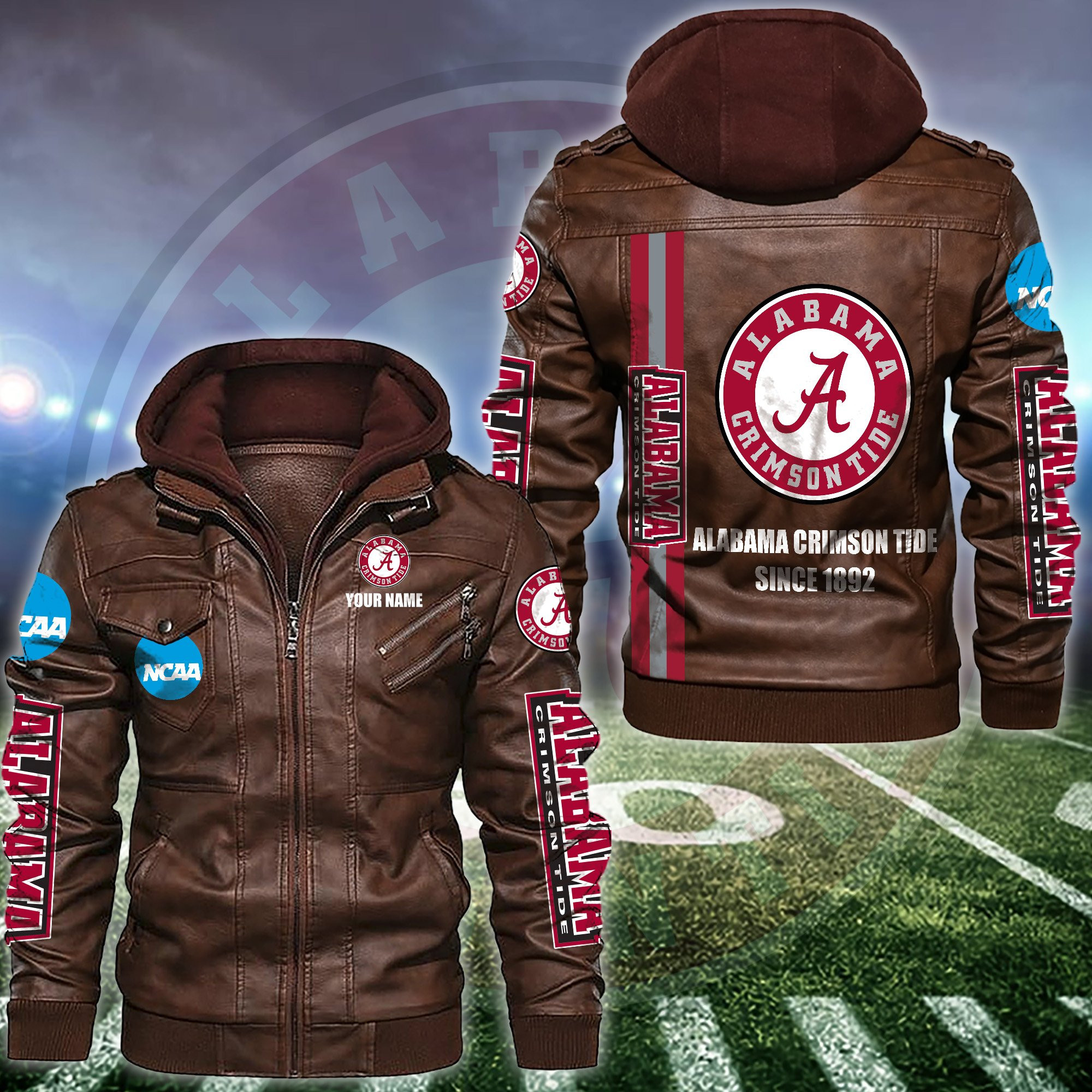 Alabama Crimson Tide Leather Jacket KC8xx
