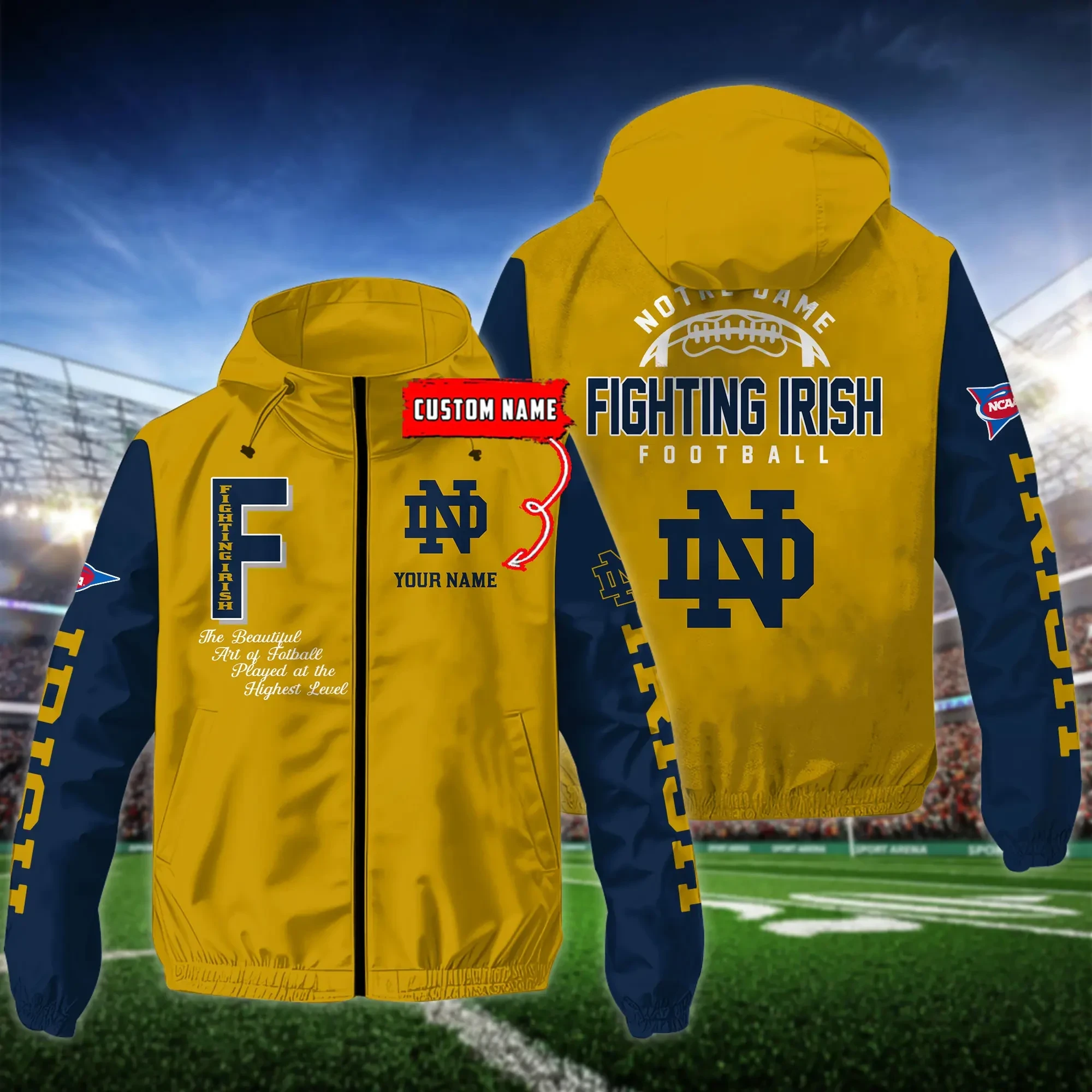 Notre Dame 3D Windbreaker Jacket PB9MYXS