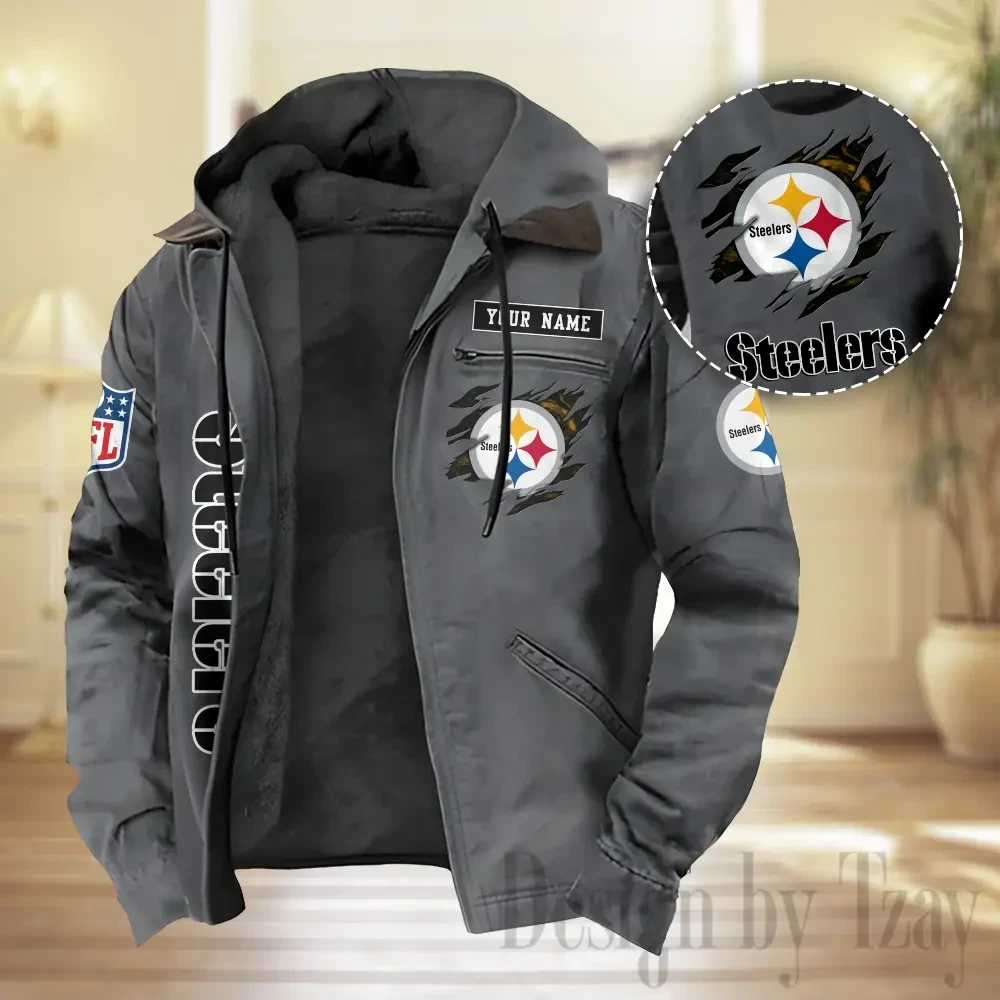 Pittsburgh Steelers Men Classic Badge Winter Jacket SPTPJH220