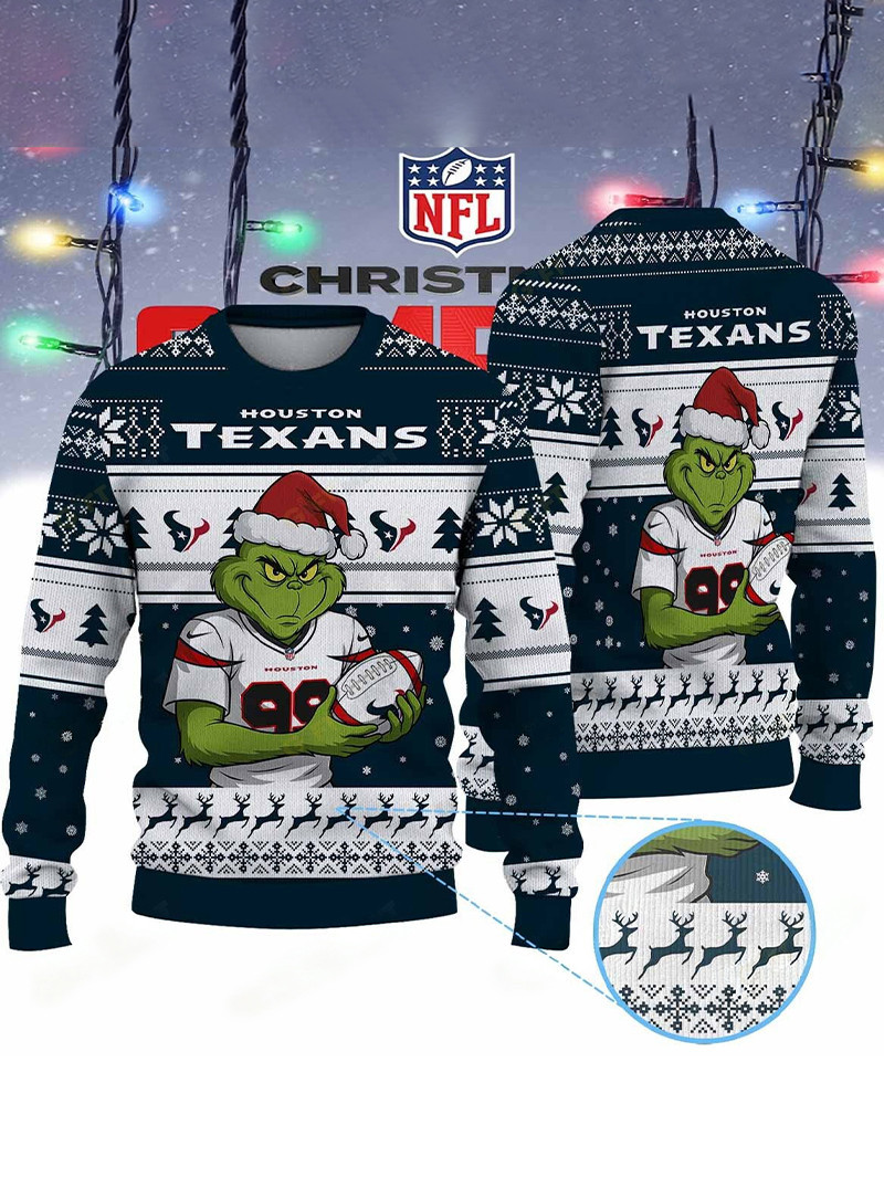 Houston Texans Premium Grinch Ugly Sweater GU89
