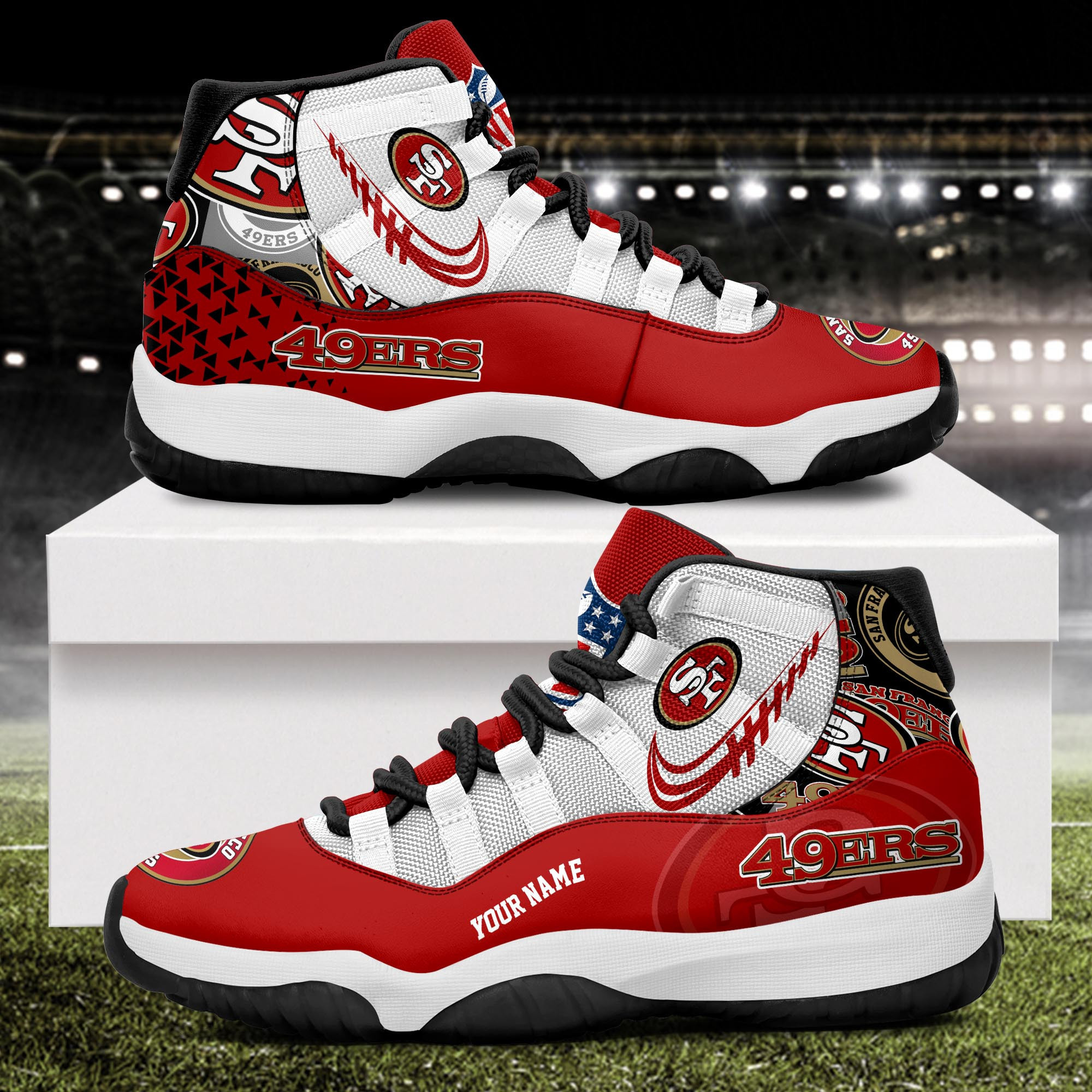 San Francisco 49ers Air Jordan 11 Shoes JD013