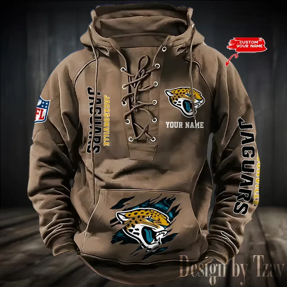 SPTS9HLUH111-Jacksonville Jaguars Men's Hooded Lace-up Hoodie
