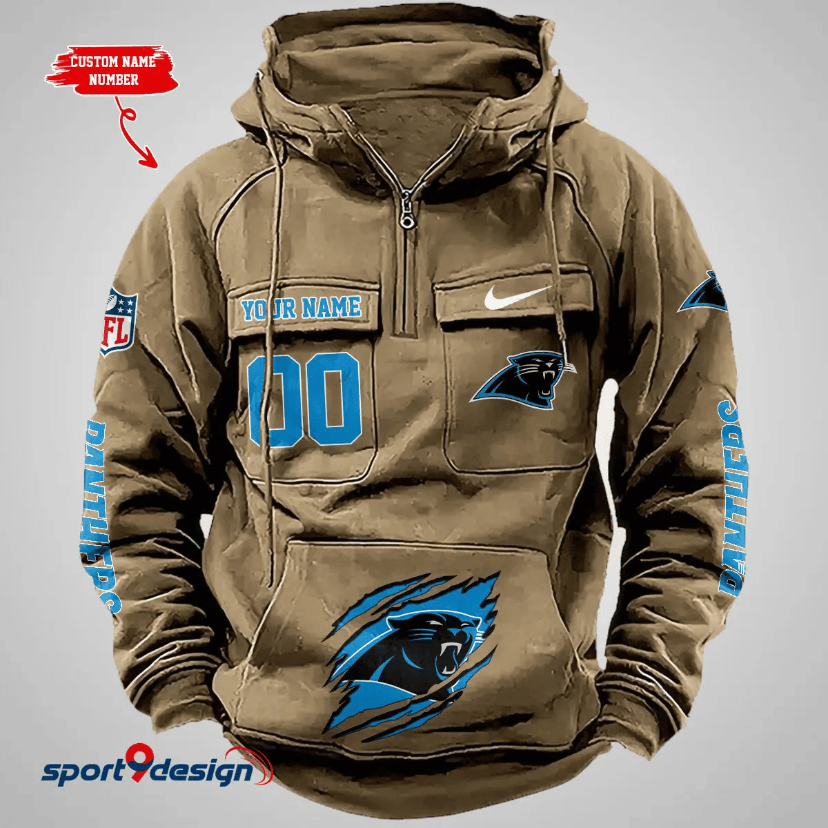 Carolina Panthers Vintage Men Hoodie AZVMHD142