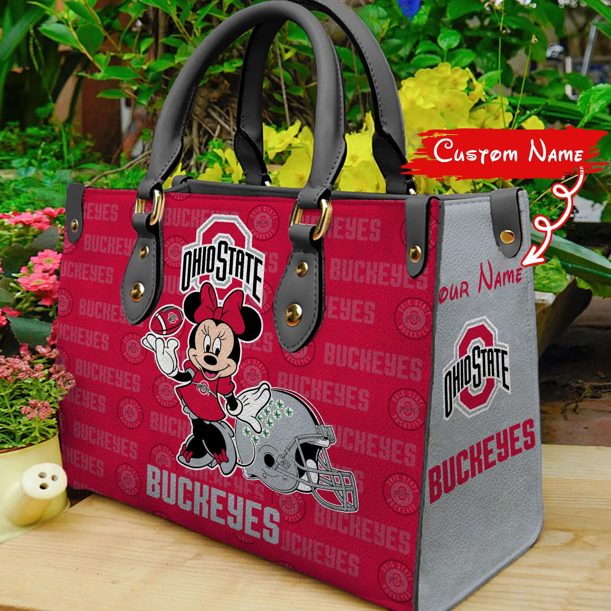 Ohio State Buckeyes Mickey Mouse (Your Name) Women 3D Small Handbag Nicegift WSH-V33