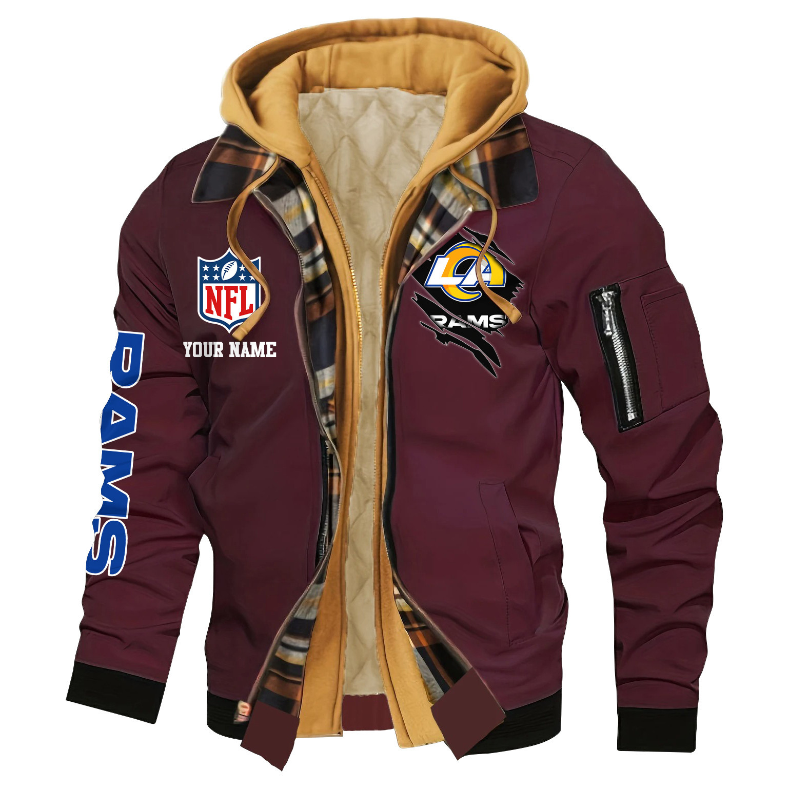 Los Angeles Rams Jacket Casual Fake Two Piece Design SPTJCFTPD019