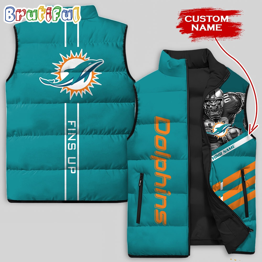 NFL Miami Dolphins Damn Right Sleeveless Down Jacket DJ567