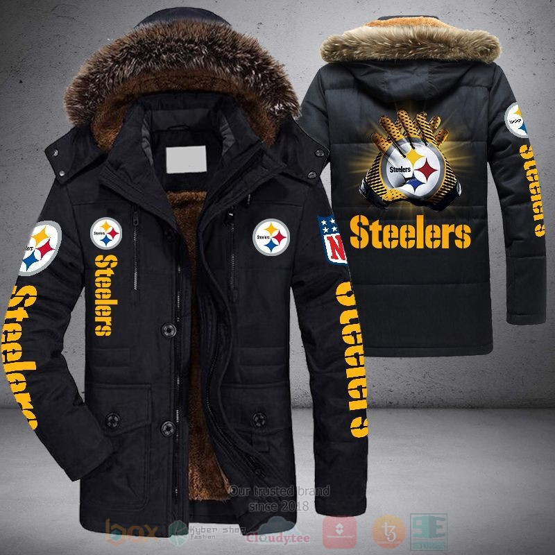 NFL Pittsburgh Steelers Gloves Parka Jacket - LIMITED EDITION