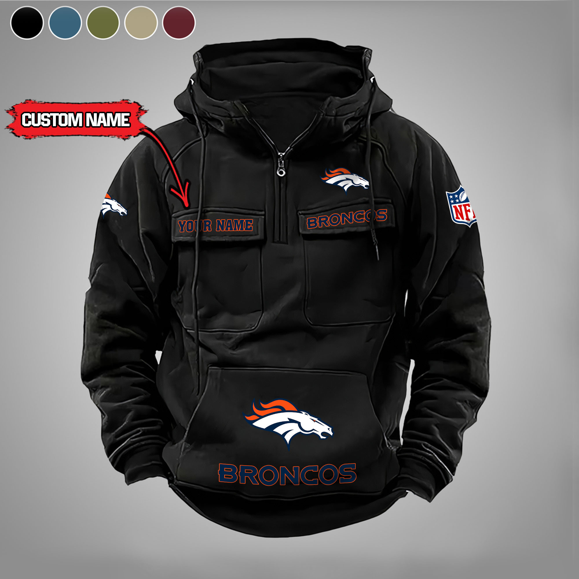 Denver Broncos Vintage Men Hoodies DV5 AZVMHD019