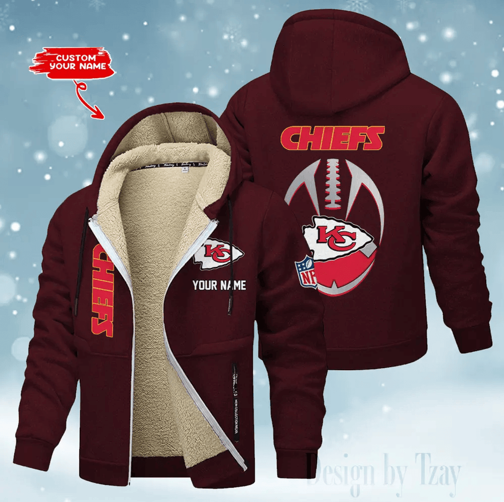 Kansas City Chiefs Hoodies Zip Velvet Coat AANZTZH114