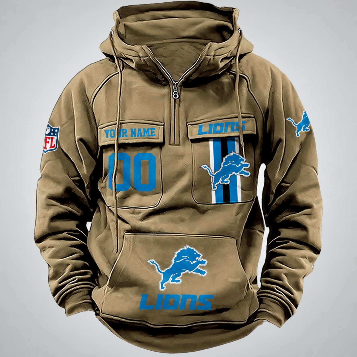 Detroit Lions Vintage Men's Hoodie DV2 AZVMHD422