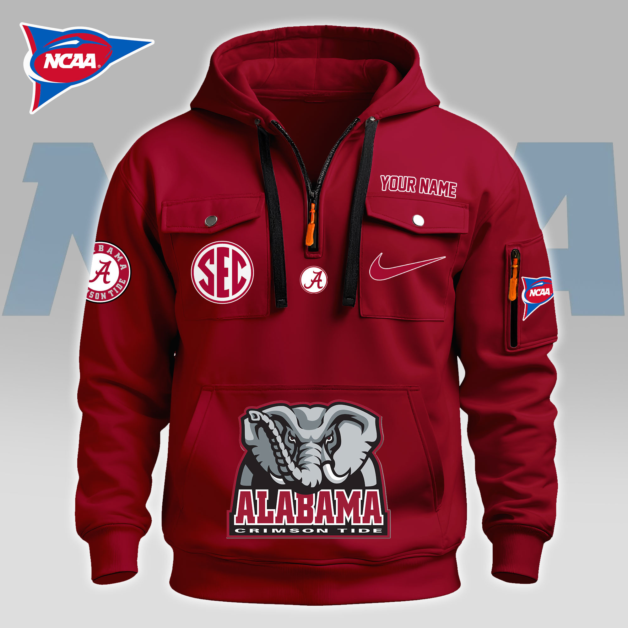 Alabama Crimson Tide Heavy Fleece Pullover Hoodie AZHEAVY55X