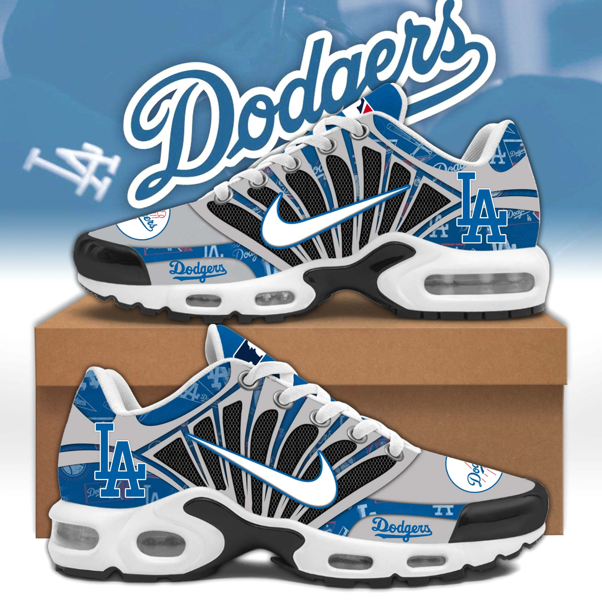 Los angeles dodgers Personalized Plus T-N Youth Sneakers TD323D