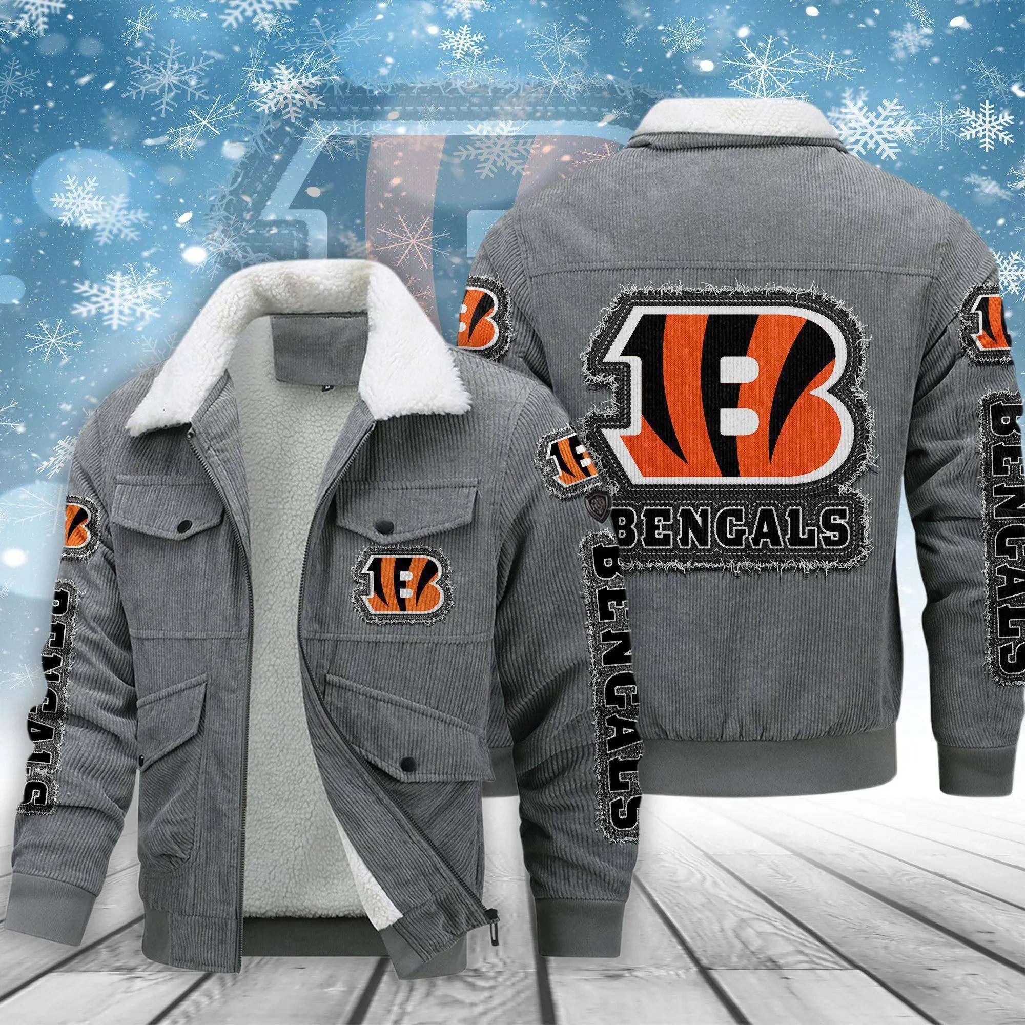 Cincinnati Bengals Men's Thickened Corduroy Jacket ANZVITCJ007 60$