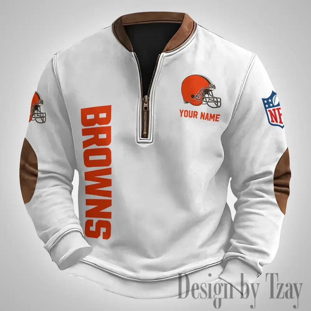 Cleveland Browns Men's Vintage Zipper Stand Collar Sweatshirt S9MPZNS245