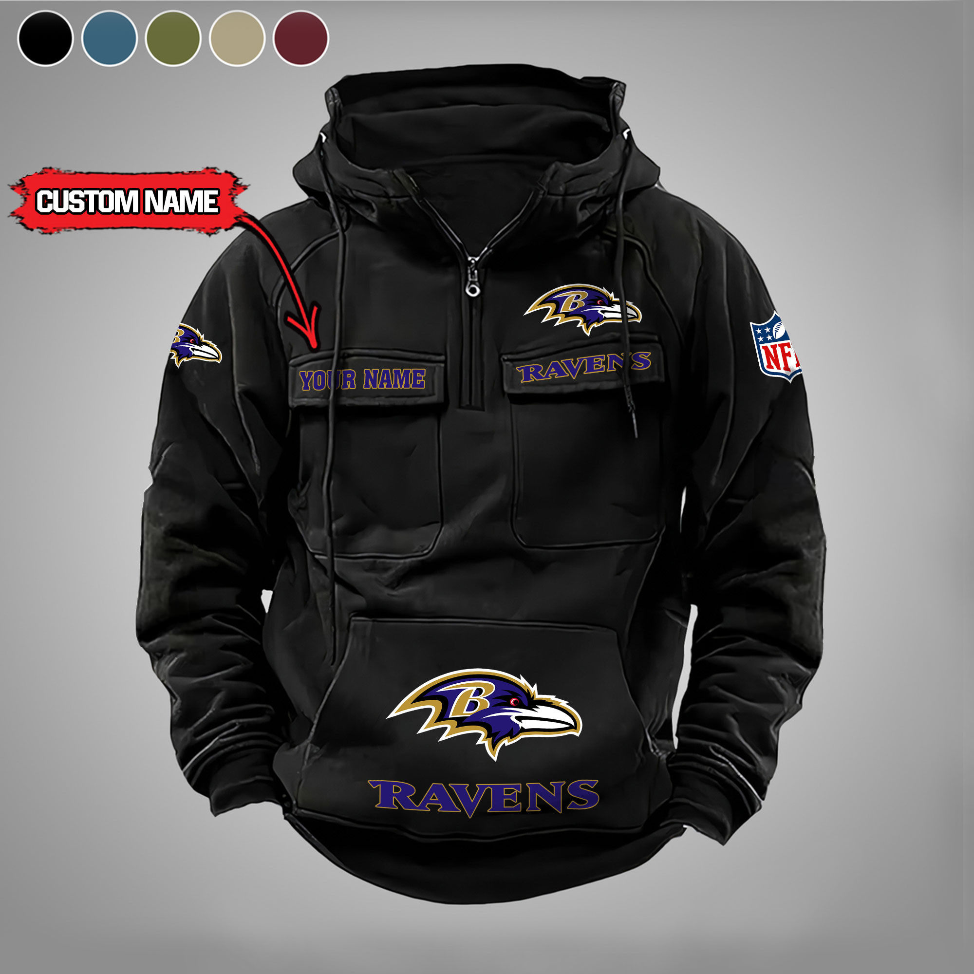 Baltimore Ravens Vintage Men Hoodie AZVMHD026