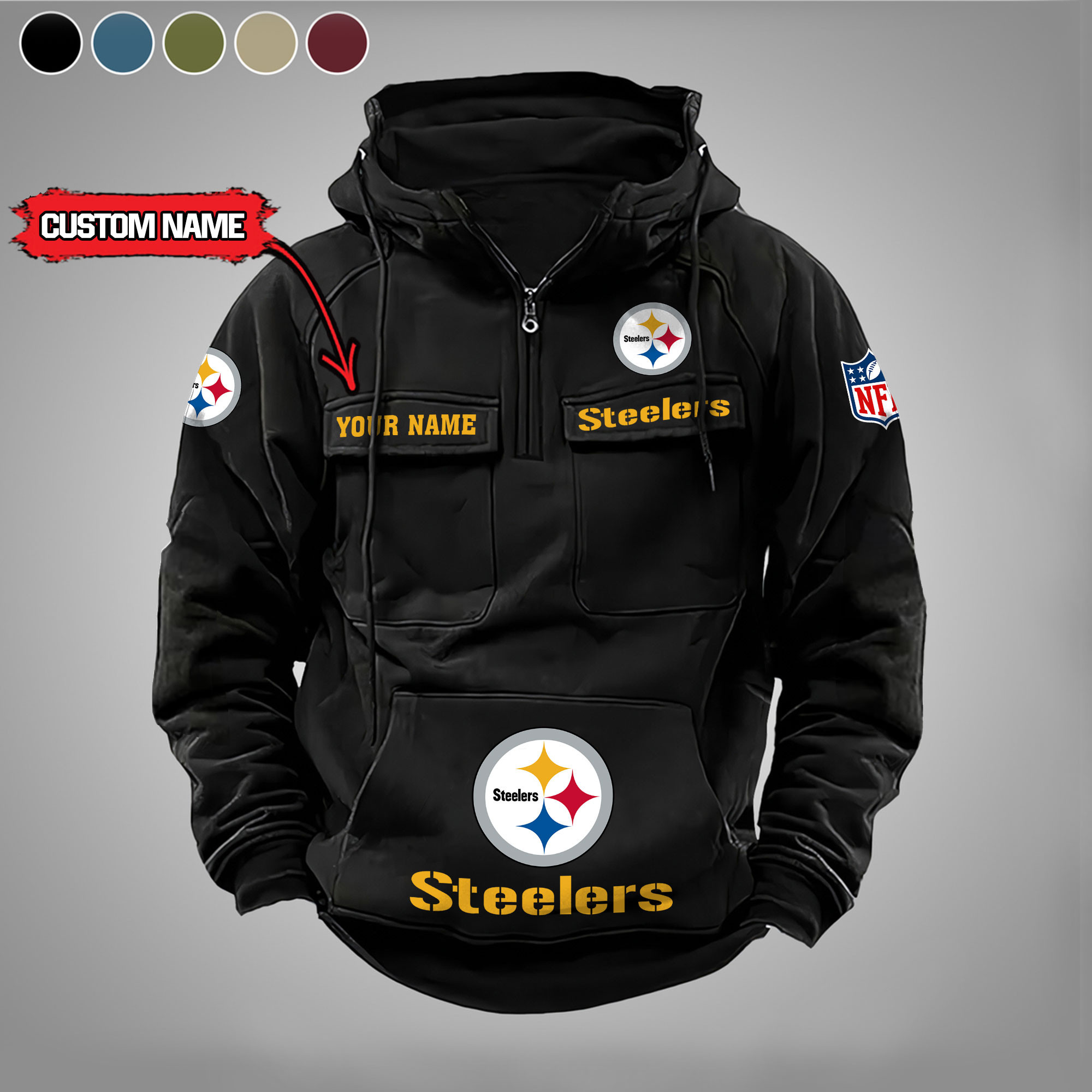 Pittsburgh Steelers Vintage Men Hoodie AZVMHD001