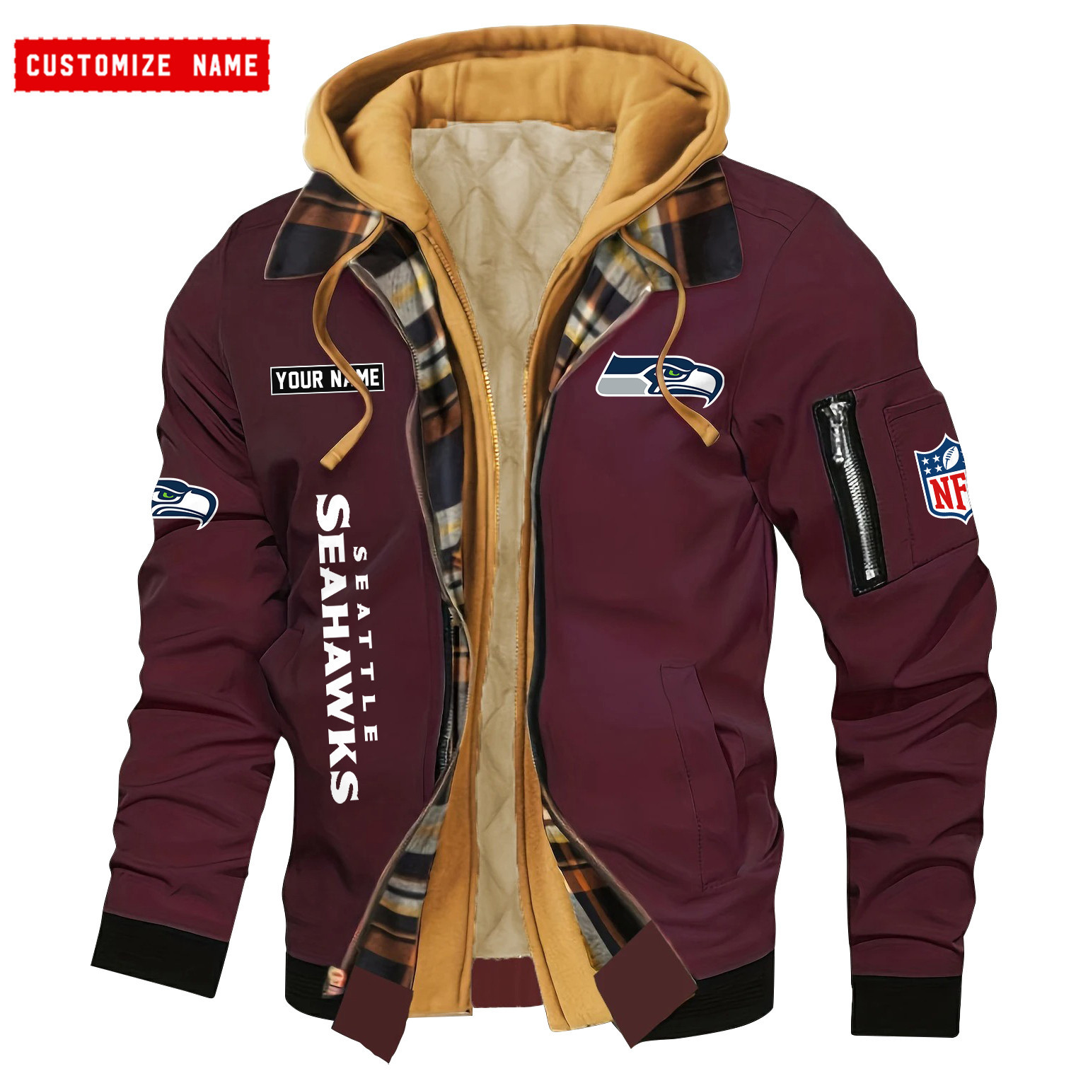 Seattle Seahawks Jacket Casual Fake Two Piece Design SPTJCFTPD061