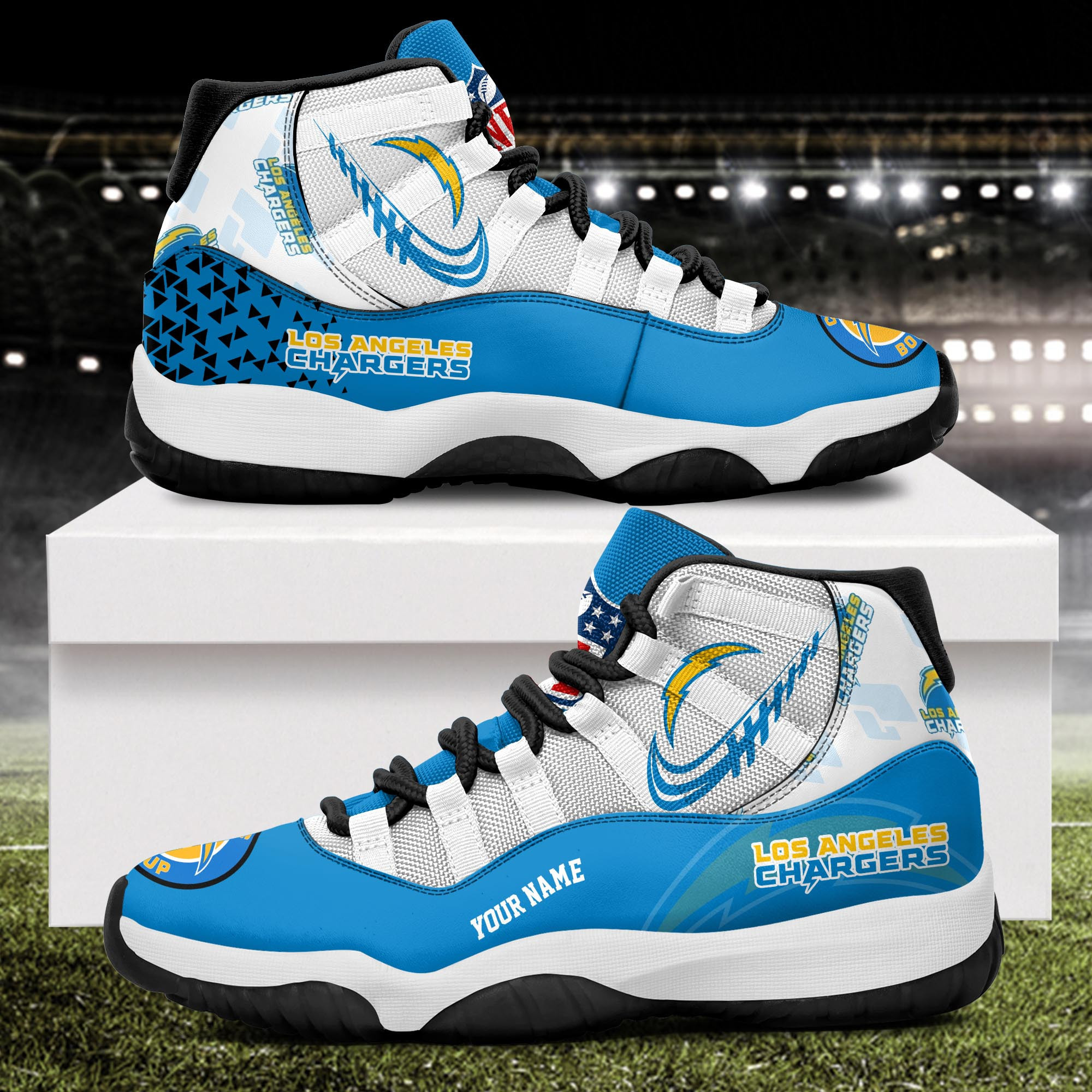 Los Angeles Chargers Air Jordan 11 Shoes JD031