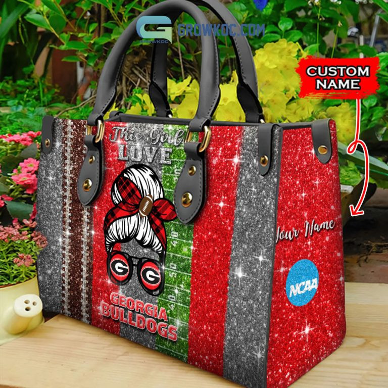 NCAA Georgia Bulldogs Grinch Christmas Women Leather Hand Bag -HB89