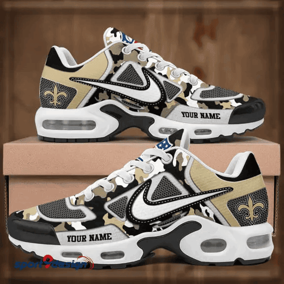 New Orleans Saints Custom Camo Print Athletic T-N Sneakers SPTTNSHOES121