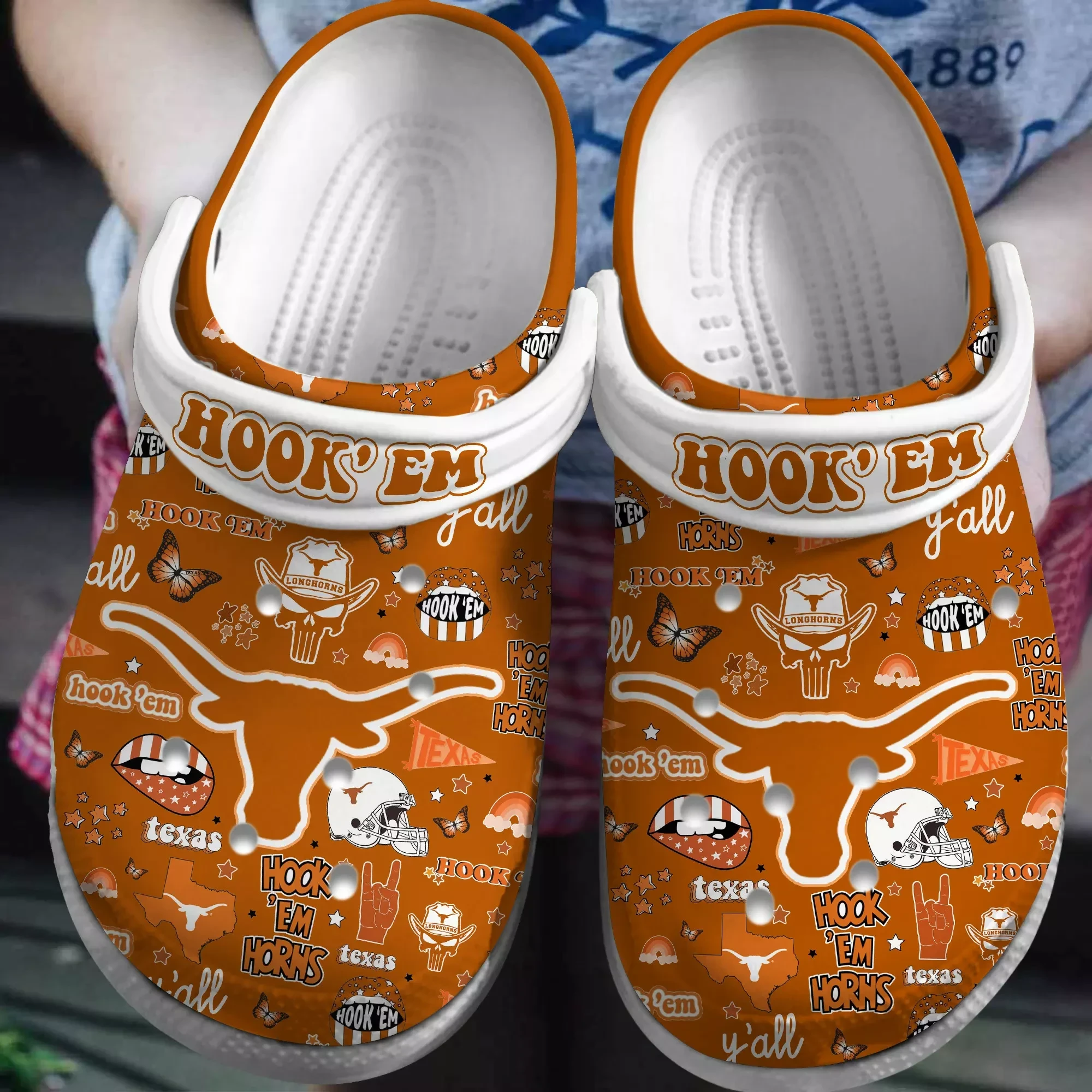 Texas Longhorns Clogs Shoes Nicegift CRC45SS