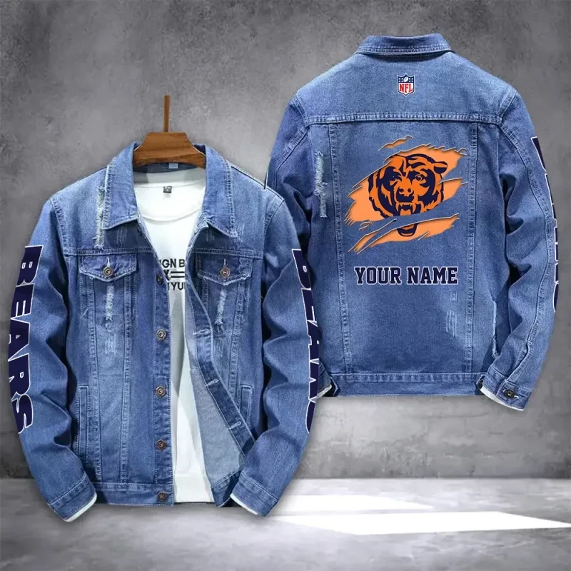 Chicago Bears Personalized New Denim Jacket S9DJV67