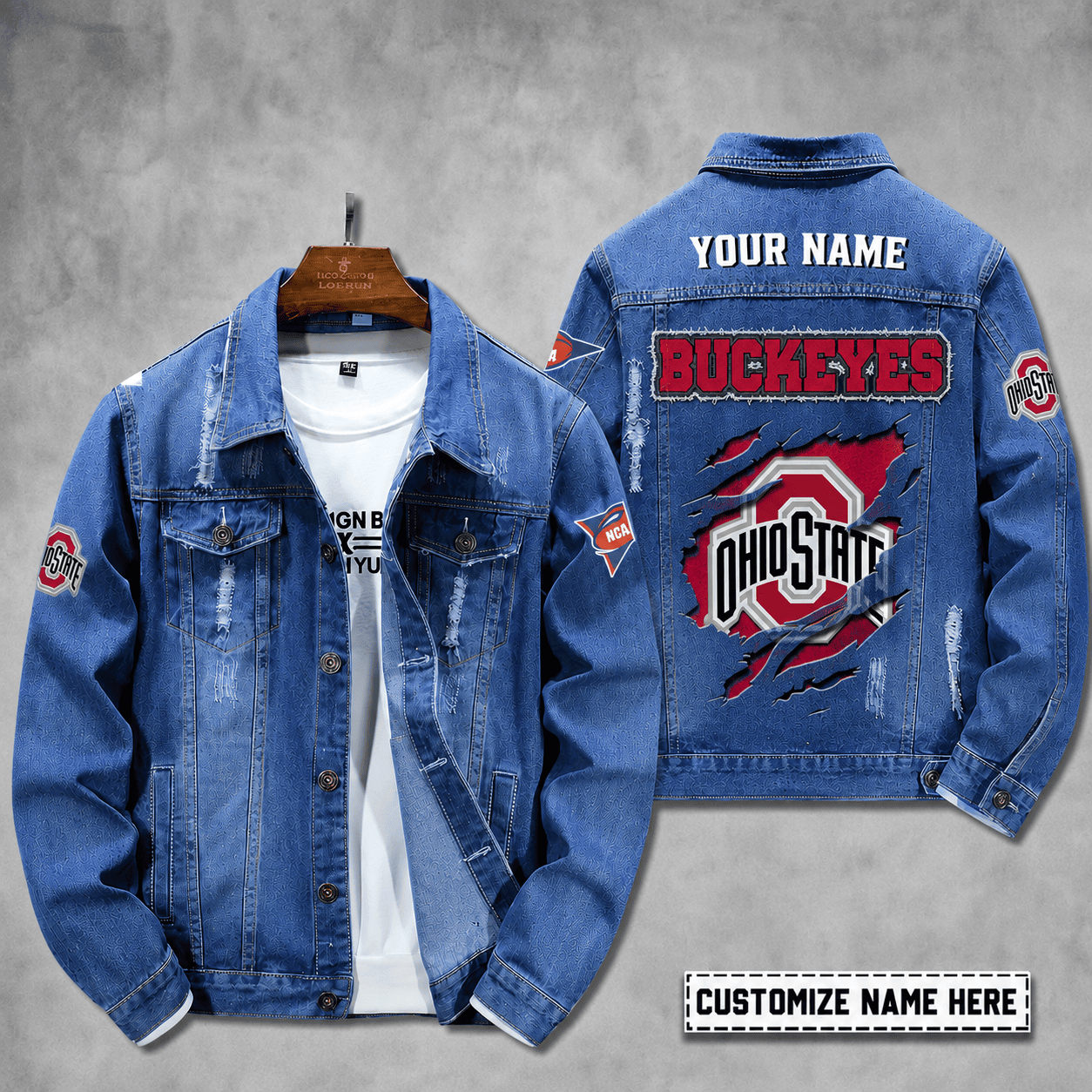 Ohio State Buckeyes Personalized New Denim Jacket S9DJ347
