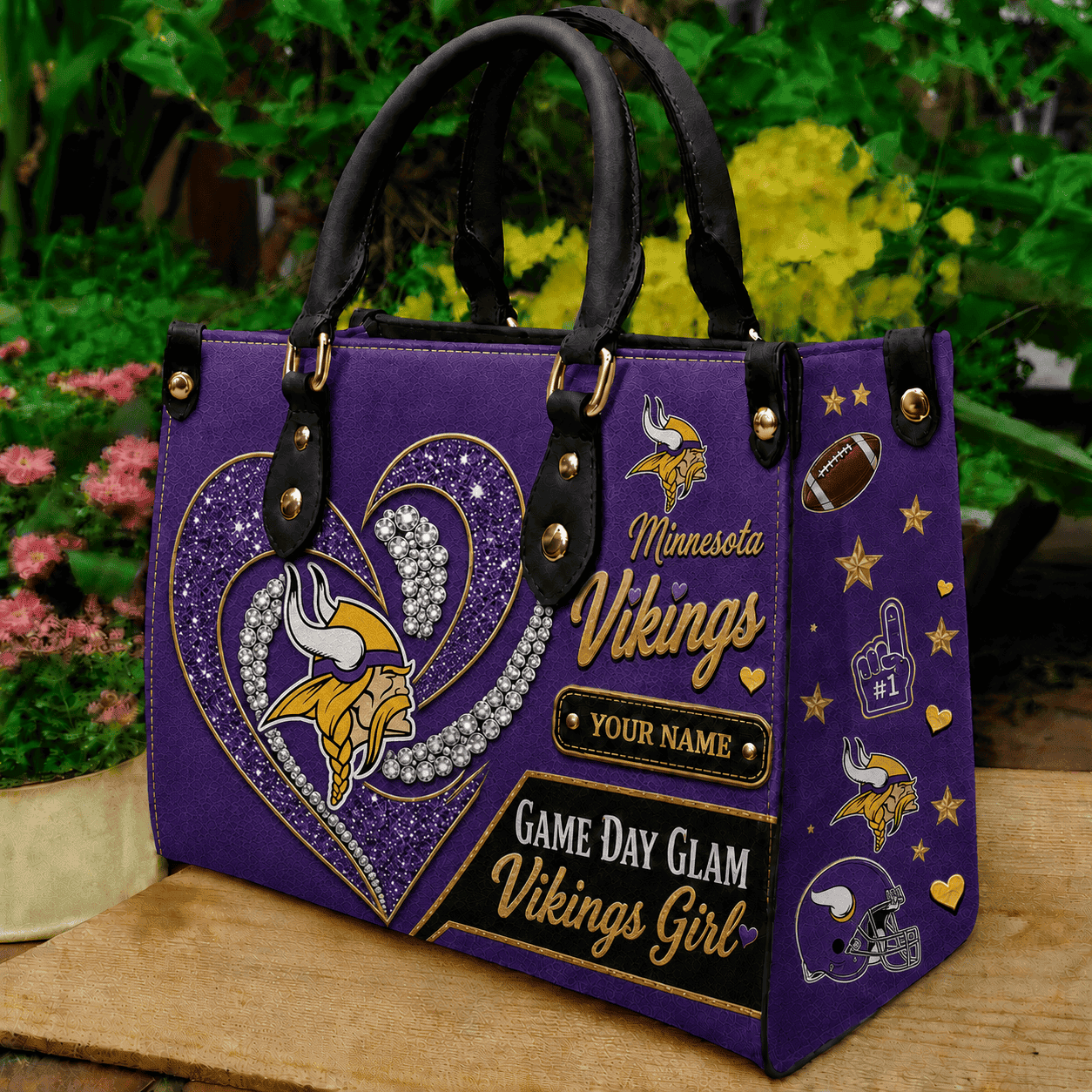 Minnesota Vikings NFL Premium Leather Hand Bag Personalized Gift For Fan Men Women - Limited Edition MGF05