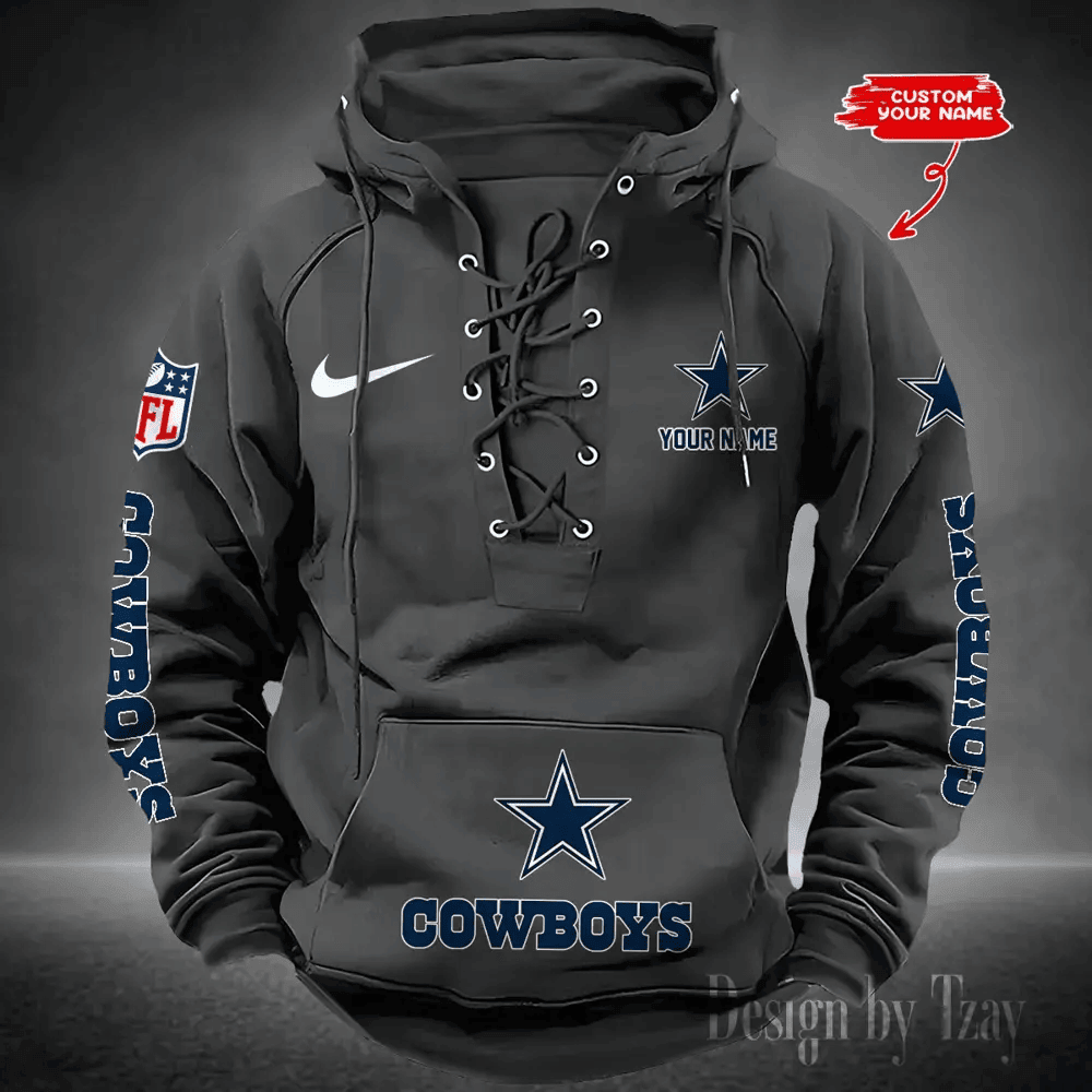 SPTS9HLUH073-Dallas Cowboys Men's Hooded Lace-up Hoodie