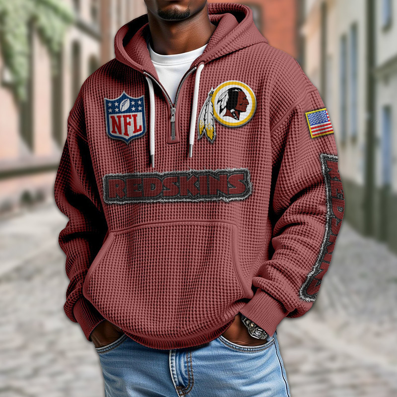 Washington Redskin DMKT0033 Waffle Half Zip Hoodie