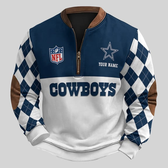Dallas Cowboys NFL Half Button Long Sleeve Hoodie S9DBSCH244