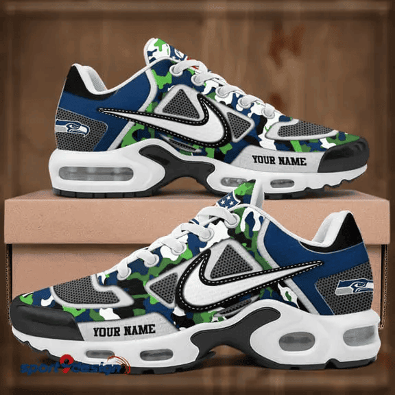 Seattle Seahawks Custom Camo Print Athletic T-N Sneakers SPTTNSHOES127