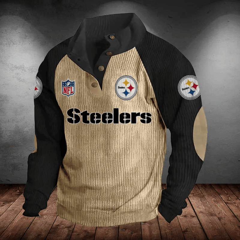 Pittsburgh Steelers S9DBSCH845 Men's Corduroy Colorblock Sweatshirt